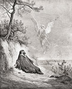 Élie nourri par un ange. D