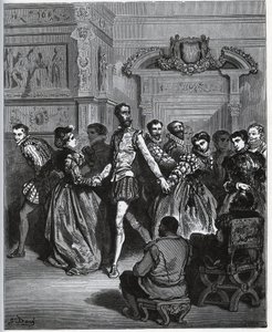 Soirée organisée après Don Antonio. Don Quichotte découvre sans apprécier les plaisirs de la danse - de "Don Quichotte de la Manche" de Miguel Cervantes - Gustave Dore