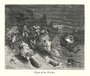 Le vol des sorcières (gravure) - Gustave Dore