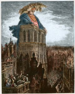 Gargantua sur les tours de Notre-Dame à Paris - illustration de 