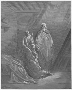 Gustave Doré Bible : Élie ressuscite le fils de la veuve de Sarepta - Gustave Dore