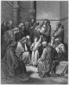 Bible de Gustave Doré : Jésus avec les docteurs - Gustave Dore