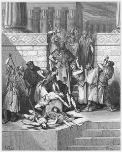 Gustave Doré Bible : Massacre des fils de Sédécias devant leur père - Gustave Dore