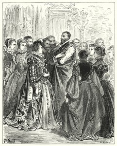 Don Quichotte de Gustave Doré : "La femme de Don Antonio avait invité plusieurs de ses amis à un bal, pour honorer son invité" - Gustave Dore