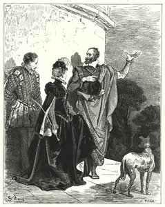 Don Quichotte de Gustave Doré: "Il informa le duc et la duchesse de ses sentiments et leur demanda la permission de partir" - Gustave Dore