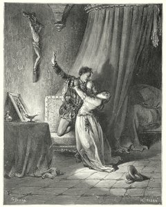 Don Quichotte de Gustave Doré: "Je suis à vous en ce moment, belle Dorothée: voyez, je vous donne ici ma main pour être la vôtre" (gravure) - Gustave Dore