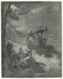 Don Quichotte de Gustave Doré : "Dans de tels discours, ils passèrent une grande partie de la nuit" - Gustave Dore