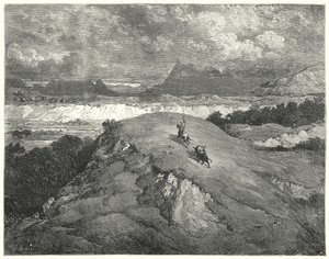 Don Quichotte de Gustave Doré : "Il faisait nuit avant que nos deux voyageurs n