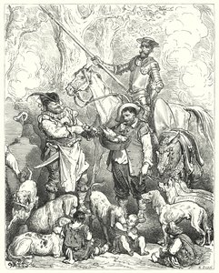 Don Quichotte : "Faites en sorte de calmer votre estomac avec cela jusqu