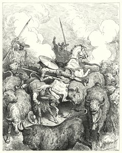 Don Quichotte de Gustave Doré : "Ils les piétinèrent sans pitié" - Gustave Dore