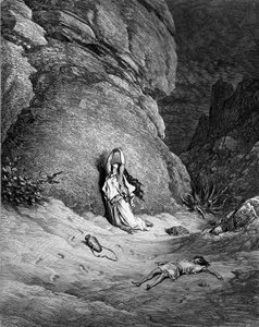 Agar et Ismaël, gravure de Doré - Gustave Dore