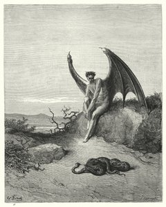 Illustration par Gustave Doré pour Le Paradis perdu de Milton, Livre IX, vers 182, 183