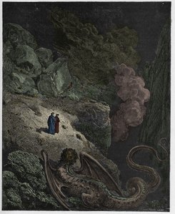 Inferno, Chant 17 : Géryon, symbole de la tromperie, illustration de "La Divine Comédie" de Dante Alighieri, 1885 - Gustave Dore
