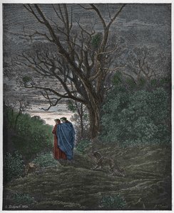 Inferno, Chant 1 : La louve apparaît, illustration de "La Divine Comédie" de Dante Alighieri, 1885