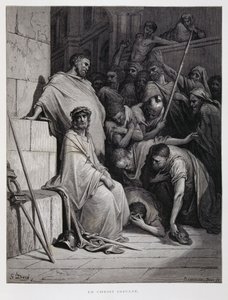 Insultes pour le Christ pendant son procès, Illustration de la Bible de Doré