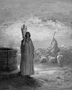 Jacob, gardant les troupeaux de Laban, voit Rachel au puits, 1866 - Gustave Dore