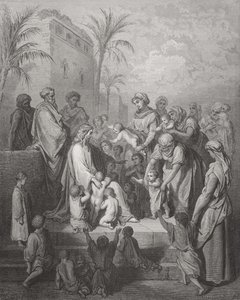 Jésus bénissant les enfants, illustration de 