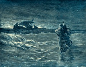 Jésus marchant sur la mer - Bible - Gustave Dore