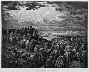 Josué arrête le soleil, Illustration de la Bible de Doré - Gustave Dore