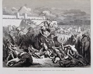 Le roi David punissant les Ammonites, Illustration de la Bible de Doré - Gustave Dore