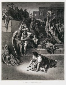 Le roi Hérode ordonne le massacre des innocents, Illustration de la Bible de Doré - Gustave Dore