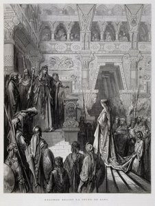 Le roi Salomon reçoit la reine de Saba, Illustration de la Bible de Doré