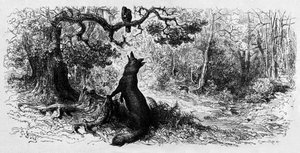 Le corbeau et le renard - Gustave Dore