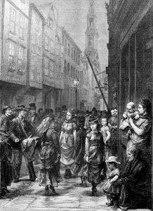 Filles de basse condition dansant pour le commerce, Drury Lane, Westminster, Londres - Gustave Dore