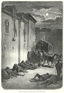 Diligence nocturne entre Gérone et Perpignan (gravure) - Gustave Dore