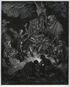 Veillée où Don Quichotte raconte l