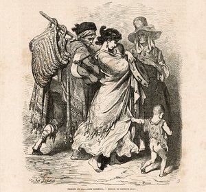Famille nomade de musiciens - Gustave Dore