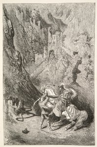 En Route vers la Chapelle Verte, des Histoires des Jours du Roi Arthur par Charles Henry Hanson, pub.1898 - Gustave Dore