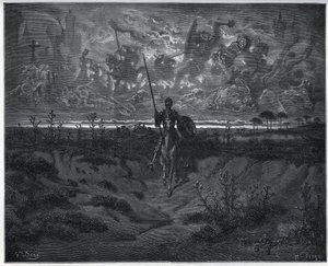 Dans ce voyage, notre tout nouvel aventurier se parlait à lui-même - de "Don Quichotte de la Manche" de Miguel Cervantes - Gustave Dore
