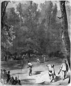 Joueurs de paume au Jardin du Luxembourg à Paris en 1868 - dessin de Gustave Doré - Gustave Dore