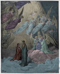 Paradis, Chant 21 : Les âmes lumineuses chantent, illustration de "La Divine Comédie" de Dante Alighieri - Gustave Dore