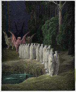 Purgatoire, Chant 29 : Les 24 anciens dans la procession apocalyptique, illustration de "La Divine Comédie" de Dante Alighieri - Gustave Dore