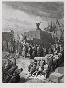 Reconstruction du Temple à Jérusalem, Illustration de la Bible de Doré - Gustave Dore
