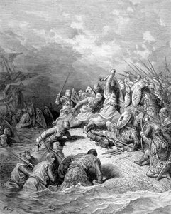 Richard Cœur de Lion délivre la ville de Joppé - gravure par Gustave Doré - Gustave Dore