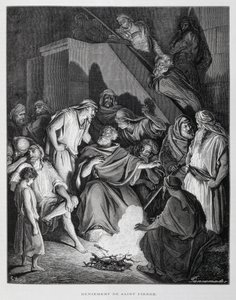 Saint Pierre reniant le Christ, Illustration de la Bible de Doré - Gustave Dore