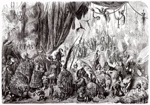 Sindbad le marin - conte des mille et une nuits - illustration de Gustave Doré - édition Maxwell 1865 - Sixième voyage : la cour du roi de Serendib - Gustave Dore