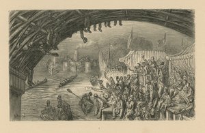 Spectateurs regardant une course de bateaux - Gustave Dore