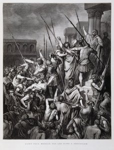 Saint Paul attaqué par les Juifs de Jérusalem, Illustration de la Bible de Doré - Gustave Dore
