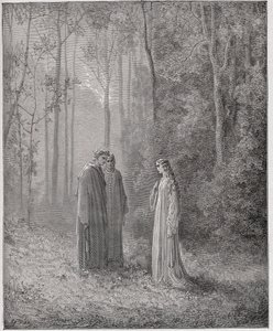 La Divine Comédie, Purgatorio, Chant 5 : Dante parle avec Pia de Tolomei - par Dante Alighieri (1265-1321) - Illustration par Gustave Doré (1832-1883)