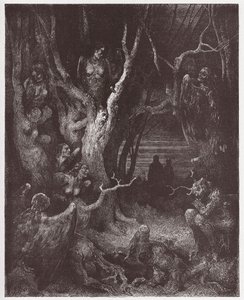 La Divine Comédie, Enfer, Chant 13: Les Harpies dans la forêt des suicidés - Illustration de Gustave Doré - Gustave Dore