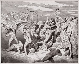 La Divine Comédie, Enfer, Chant 18 : Diables et séducteurs - par Dante Alighieri - Illustration par Gustave Doré - Gustave Dore