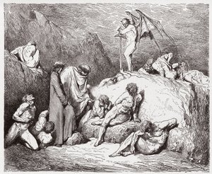 La Divine Comédie, Enfer, Chant 28: Semeurs de discorde mutilés dans la neuvième bolgia - Illustration de Gustave Doré - Gustave Dore