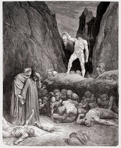 La Divine Comédie, Inferno, Chant 28 : La tête coupée de Bertrand de Born parle à Dante - par Dante Alighieri (1265-1321) - Illustration de Gustave Doré (1832-1883). - Gustave Dore