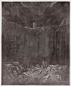 La Divine Comédie, Inferno, Chant 29 : Les faussaires tourmentés dans la vallée - par Dante Alighieri (1265-1321) - Illustration de Gustave Doré (1832-1883). - Gustave Dore