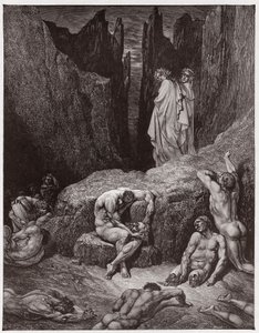 La Divine Comédie, Enfer, Chant 29 : Virgile réprimande la curiosité de Dante (Illustration de Gustave Doré) - Gustave Dore