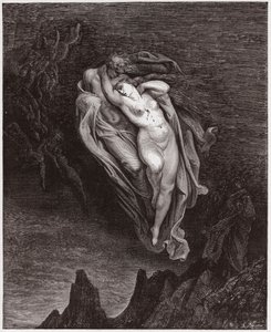 La Divine Comédie, Inferno, Chant 5 : Les âmes de Paolo et Francesca - par Dante Alighieri (1265-1321) - Illustration par Gustave Doré (1832-1883) - Gustave Dore